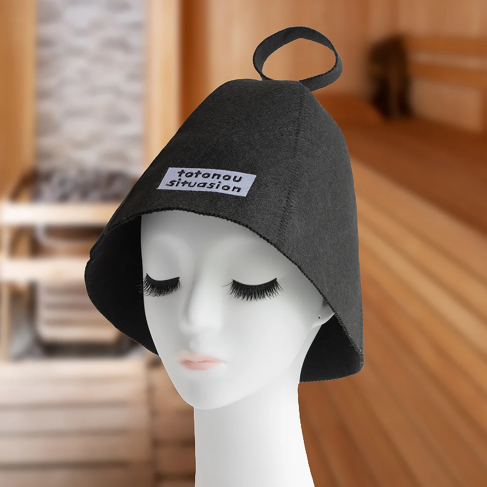 Custom logo Popular Felt Bath Sauna Hat Customized Felt Banya Steam Sauna Hat Russians Men Woman Wool Felt Sauna Hat