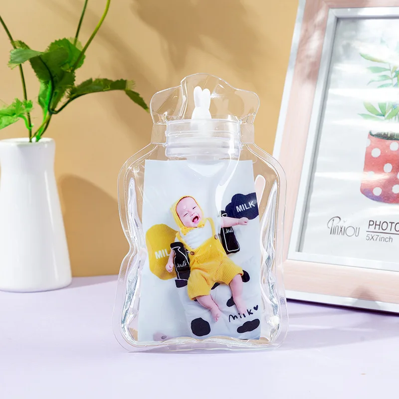 Cute Hot Water Bottles Mini Transparent PVC Hand Warm Water Bottle Portable Leakproof Hand Warmer Heat Therapy Bottle