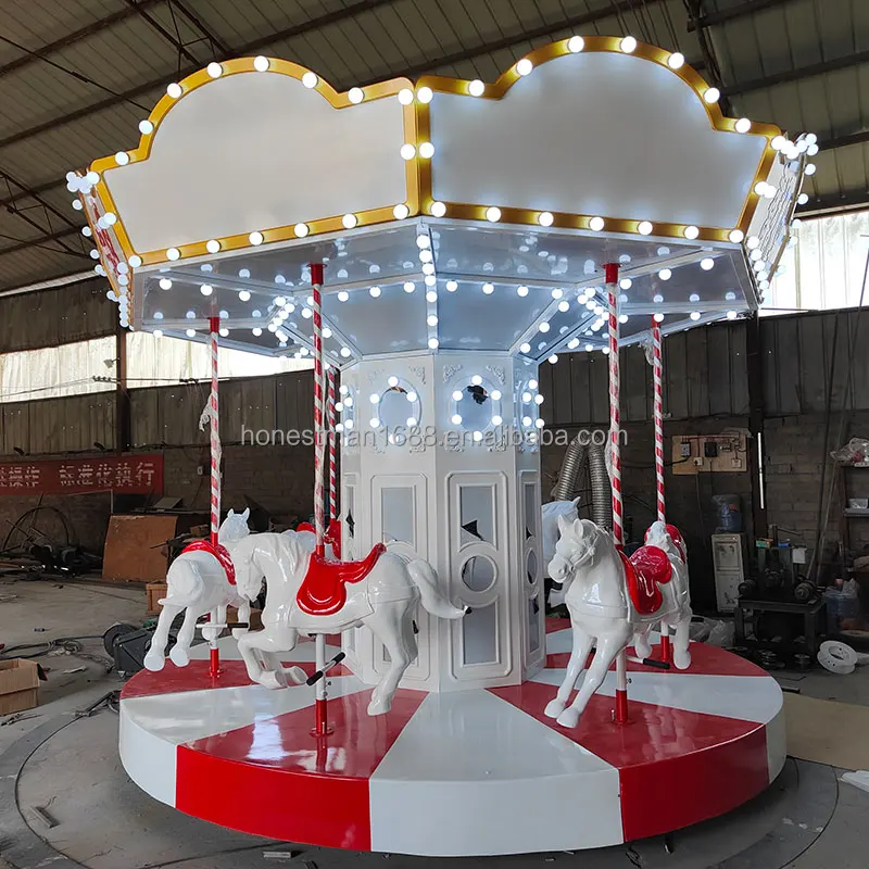6 Seats mini small Christmas indoor merry go round babies playground children horse carousel ride for kids outdoor