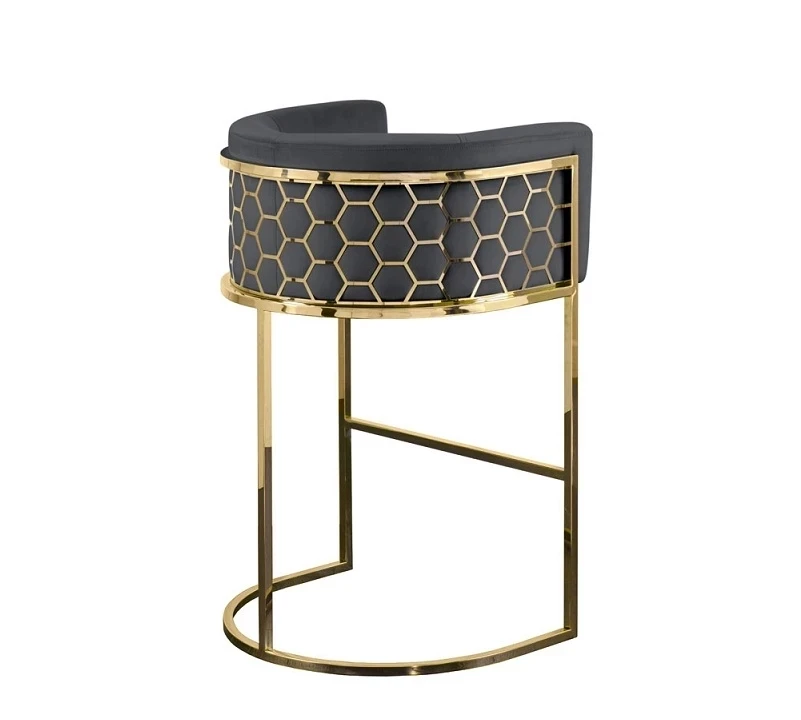 Роскошный барный стул с сотовой основой из нержавеющей стали, высокий стул, стул для отеля, кафе, дома