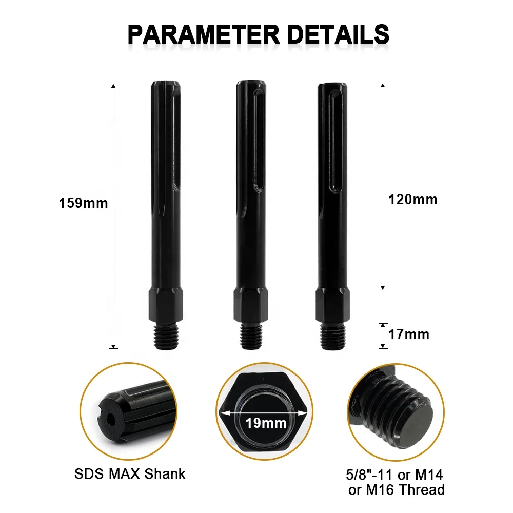 Адаптер SHDIATOOL для M14/58/M16 с наружной резьбой хвостовика SDS-Max