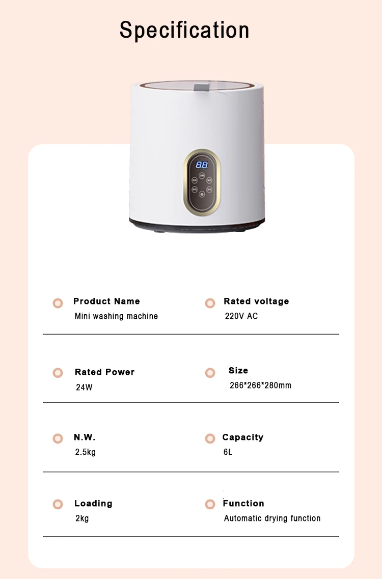 CE approved car power supplier baby washer dryer with dryer