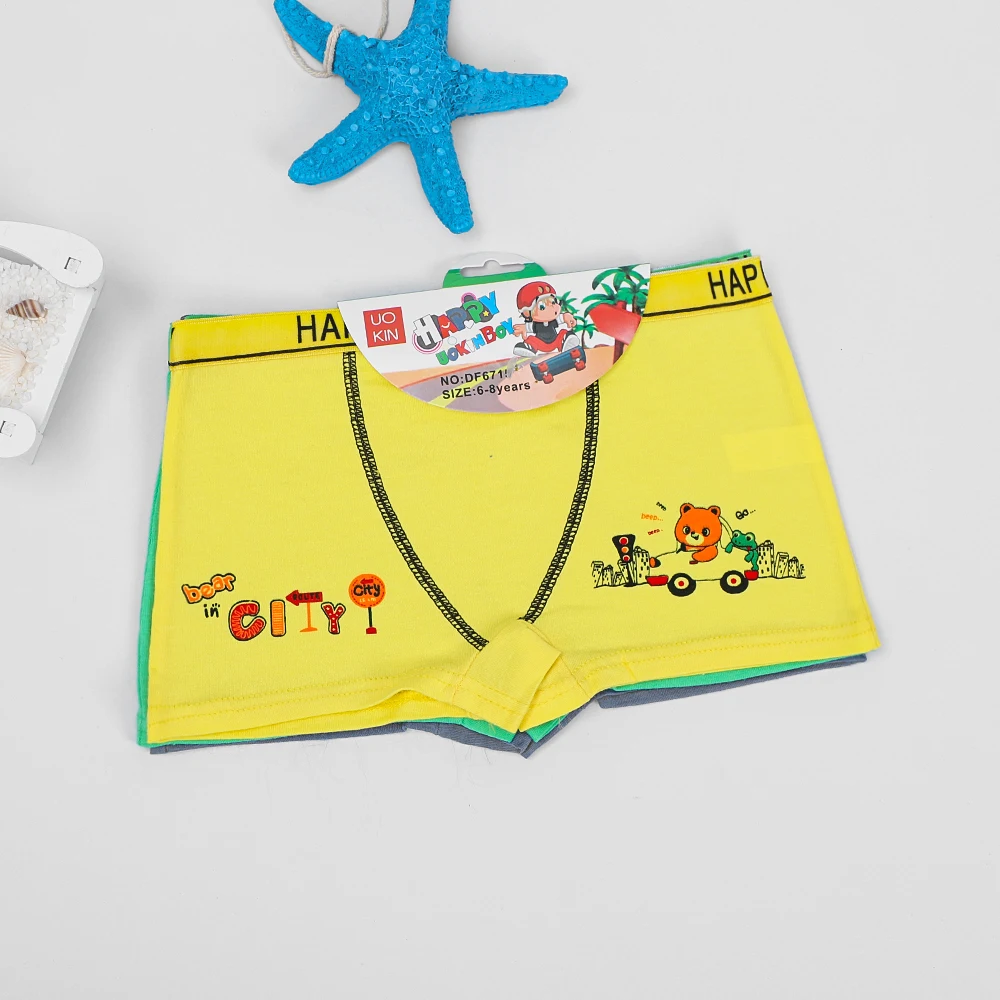 Wholesale 2014 cartoon animal underwear for kids 4-10 yrs boys underwear kids pure cotton christmas print boxer
