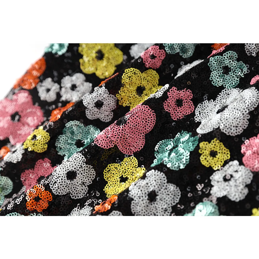 2024 new arrivals spring flowers sequin design  mini skirt women casual fashion skirt