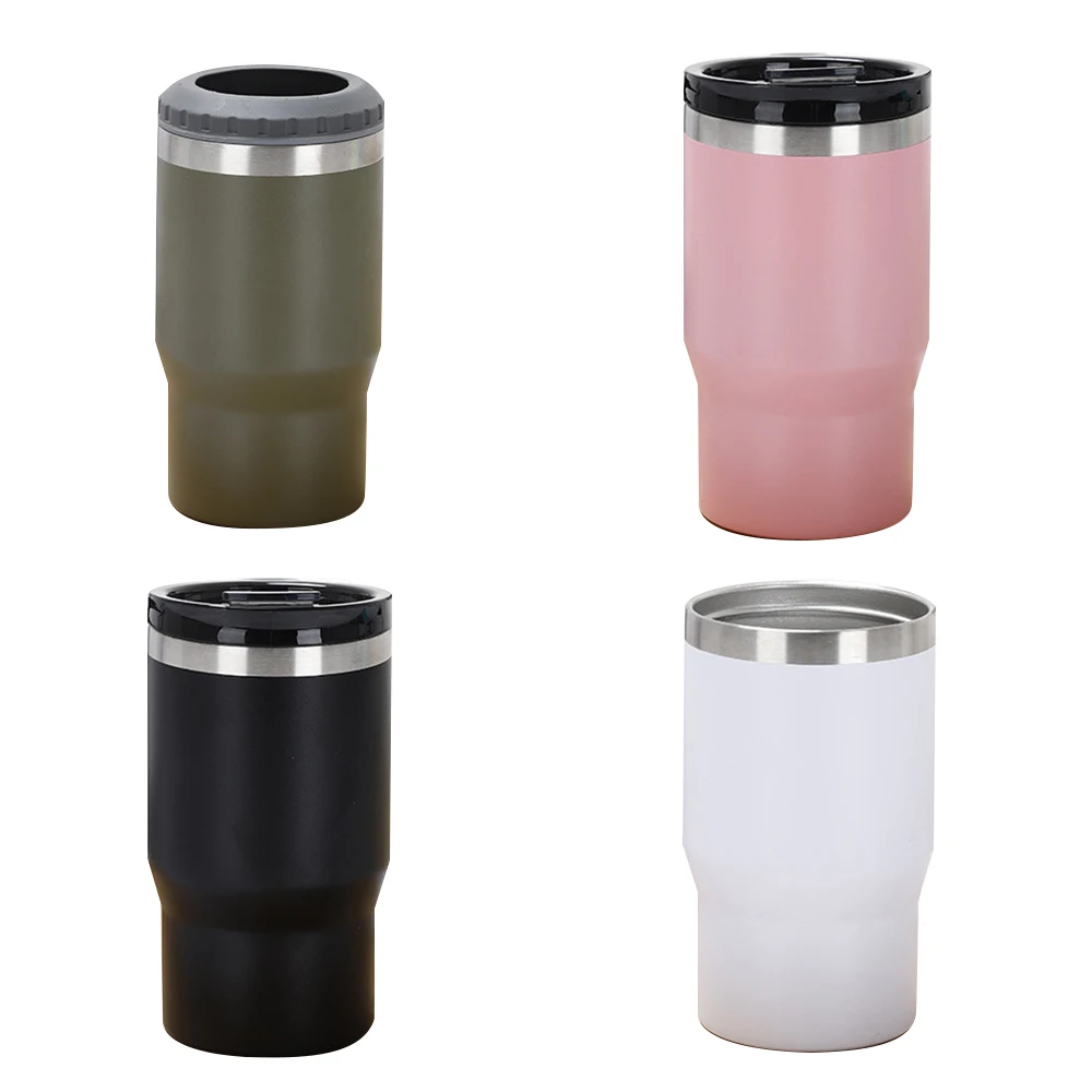 Custom logo 14oz 4 in 1 stainless steel double-wall vacuum insulated beer can cooler