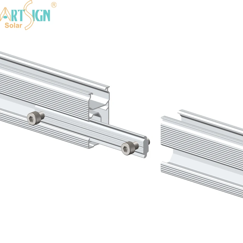 Art Sign PV Support Solar Mounting Structure Aluminum Solar Rail Mount Splice Kit Roof Solar Bracket