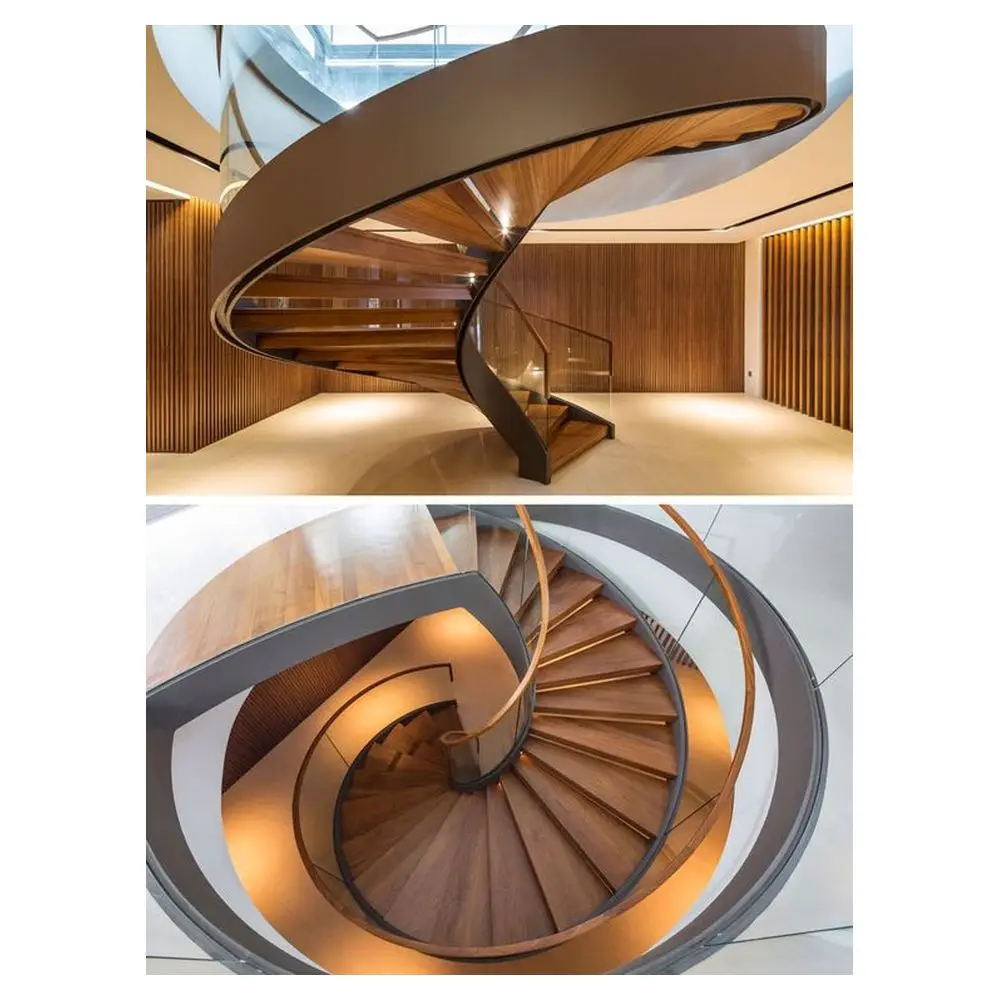 Prima Staircase  Handrail Design Luxury Gold Staircase Metal Sheets Outdoor Wrought Iron Spiral Staircase Prices