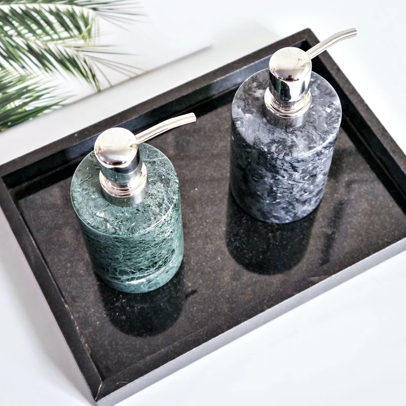 
Luxury Natural Stone Bath Accessories Bathroom Set Marble Bath Ware Liquid Oval Soap Dispenser Soap Tray Dishes 