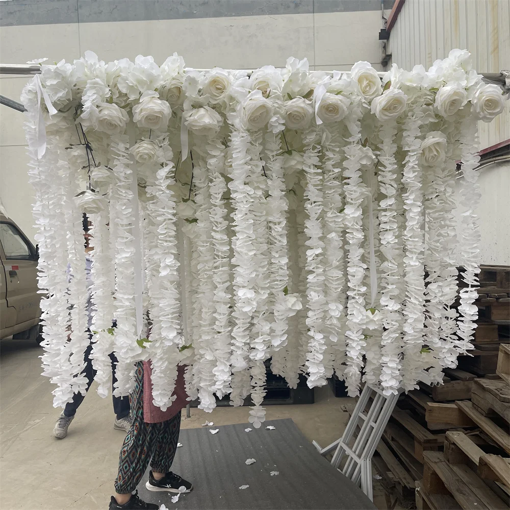 IFG Wedding 8*4ft Area Size Hanging Ceiling Flower Arrangement Wisteria Floral Decor Installation