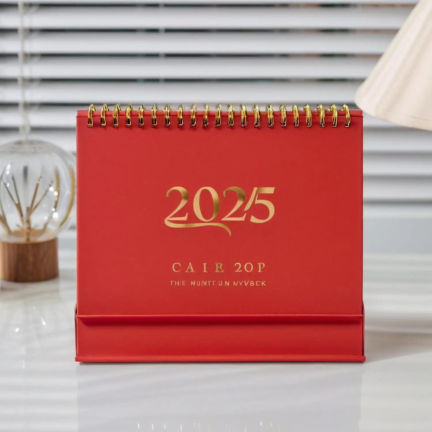 Custom Calendar Paper Spiral Monthly Undated Stand Flip Table Desk Top Paper Calendar