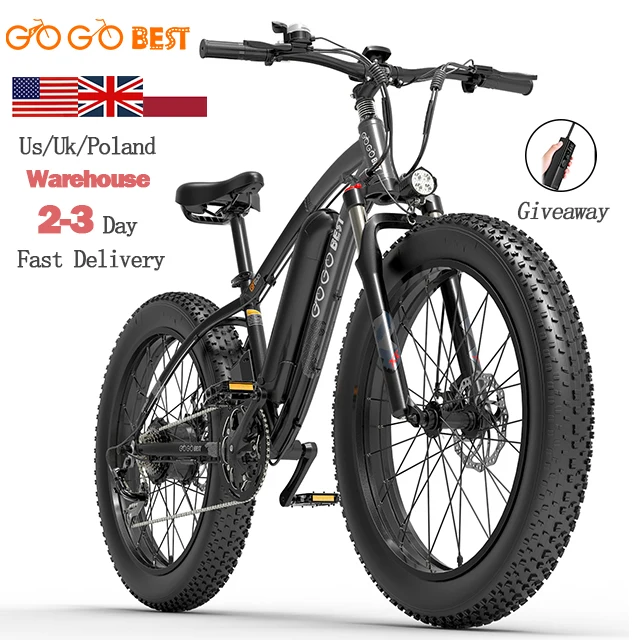 США ЕС Германия склад в наличии gogobest GF600 самый быстрый Электрический для установки на трубу велосипедного 26 дюймов 1000 Вт мотор с толстыми покрышками внедорожных горный велосипед