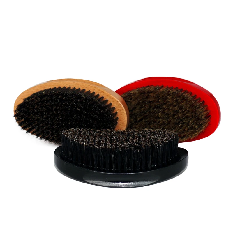 Engrave Logo Customized Package Wave 360 Medium Hard Or Soft Hair Boar Bristle Beard Brushes