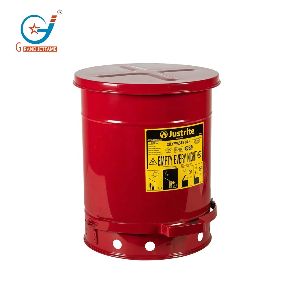 Galvanized-Steel Safety cans,Fireproof Oily Waste Can