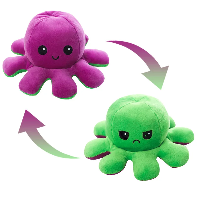 DAIHE Hot Selling Factory Cheap Stuffed Animals Toys Octopus Flip Funny Reversible Plush Octopus Pillow