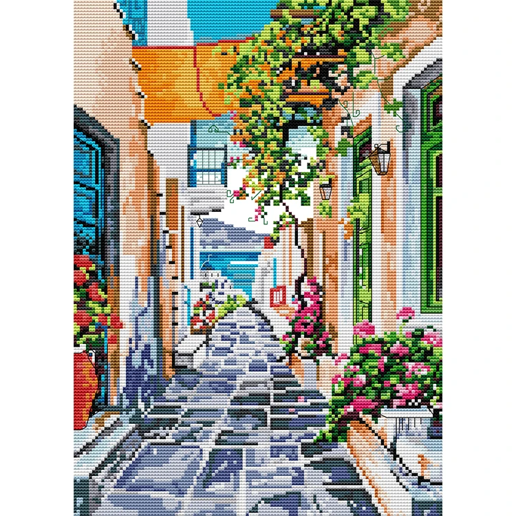 NKF Wholesale Cotton Canvas Fabric DIY Handcraft Scener Printed Counted Embroidery Cross Stitch Kit