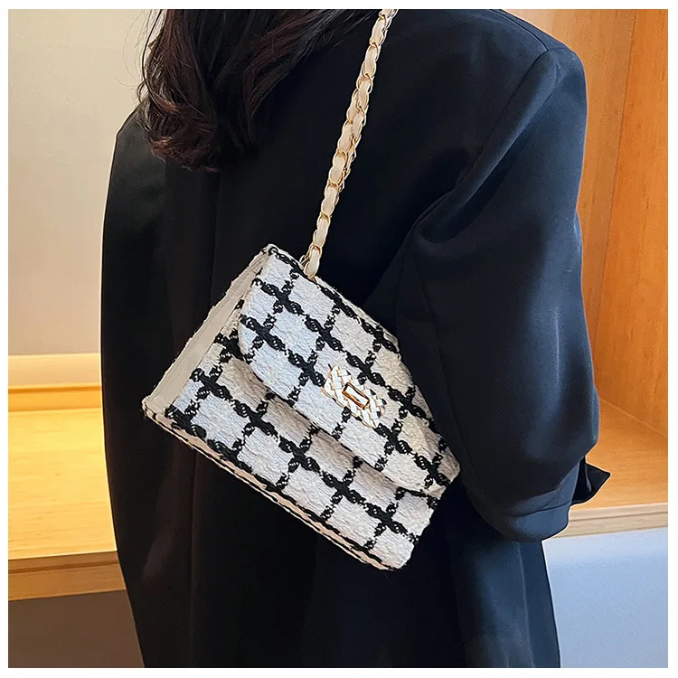 New Fashion Handbags Bolsa Para Dama Small Chain Shoulder Tweed Bags Luxury Brand Designer Women Cross body Bag