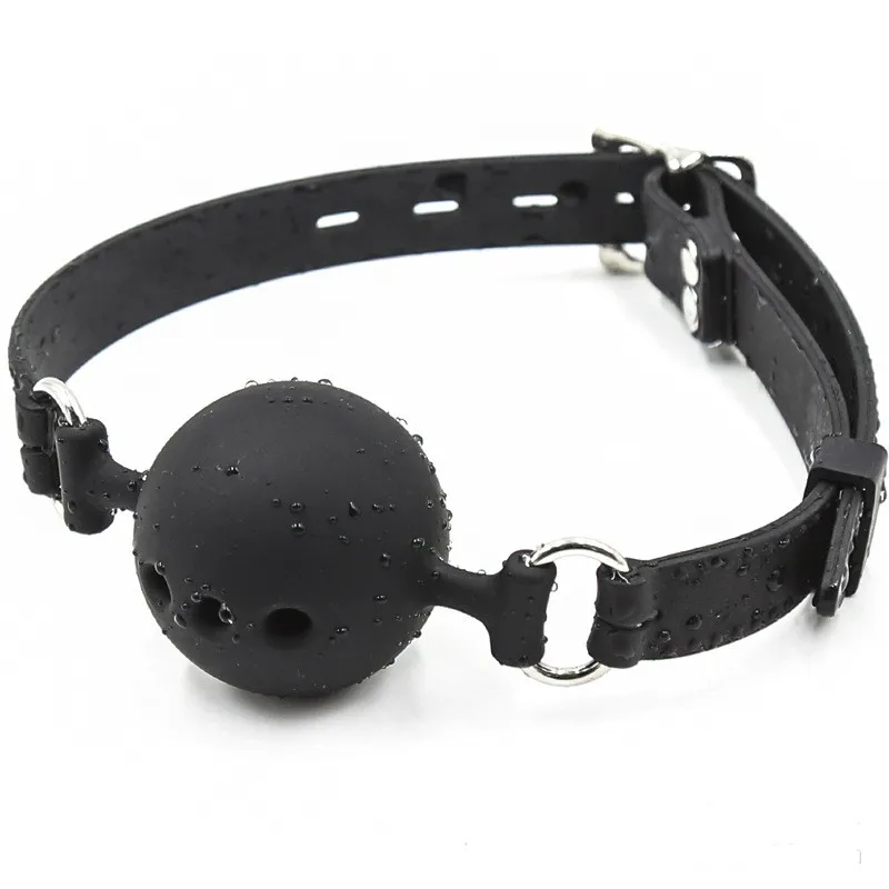 Mouth Ball Fun Mouth Plug with Perforated Soft Rubber Mouth Ball Large, Medium, and Small All Silicone Mouth Plug