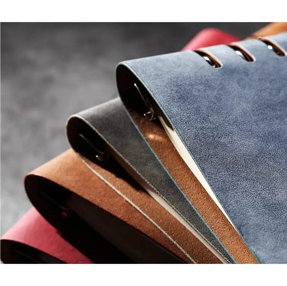 Custom Printing A5 Note Book handmade travel diary soft PU Leather cover notebook 6 ring binder vintage Planner