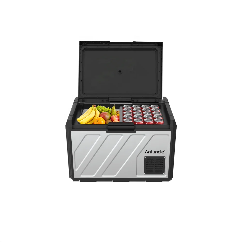 Antuncle 50L 12v dual zone metal fridge freezer portable car refrigerator outdoor offroad camping