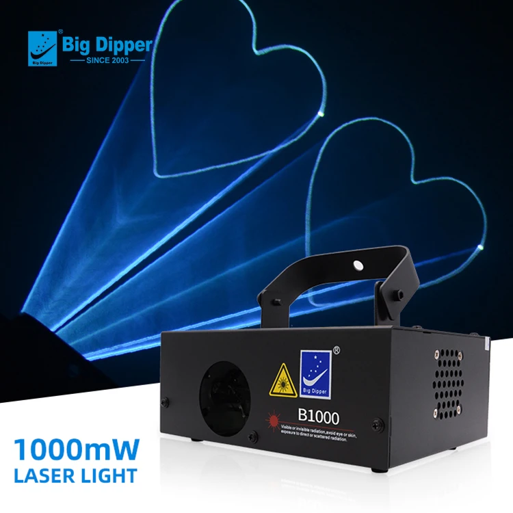 Большой Dipper B1000 Синий 1000 МВт лазерный эффект световой лазер для вечеринок проектор диджейского луча лазерные сценические огни клуба