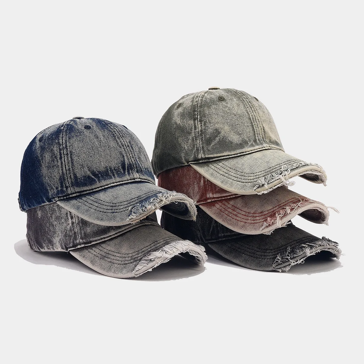 Premium distressed high quality fashionable hat jeans baseball cap fashion caps for women