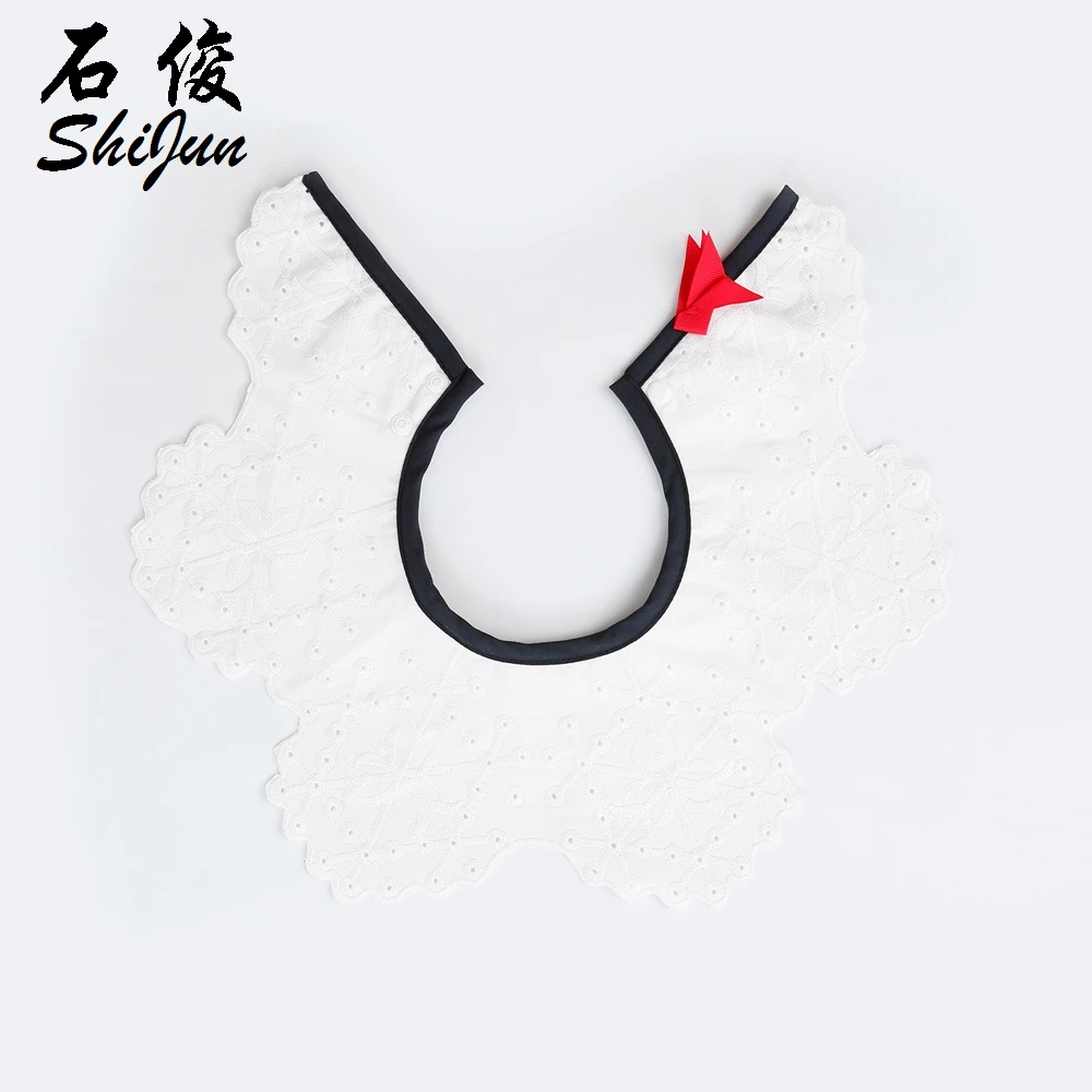 
Shijun Lovely Lace Full Circle Newborn Toddler Cotton Baby Bibs Girls ruffled Round Saliva Towel Kids Feeding Bib 