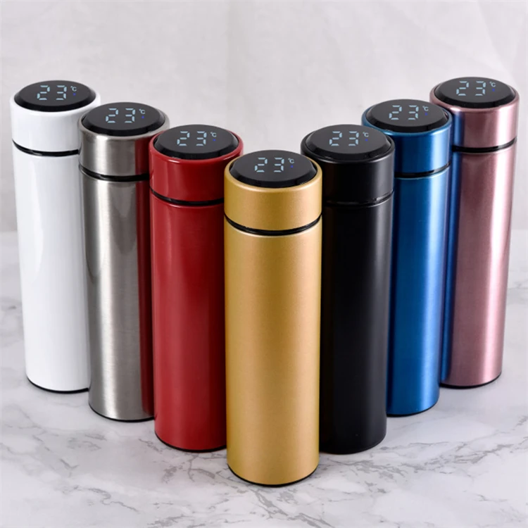 AXP digital water bottle Vacuum Insulation 500ml Thermos Tumbler Stainless Steel Smart Water Bottle with LED Temperature Display