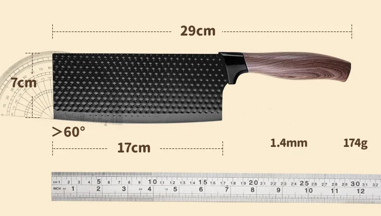 Customized 3 Pcs Diamond Grain Kitchen Utensils Full Set Kitchen Knife Gift with Hollow Handle