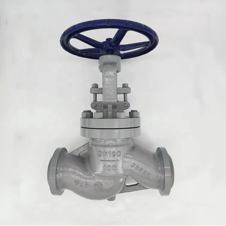 Cast Steel PN40 DN50 Steam And Oil Manual Operated Bellow Seal Stop Globe Valves