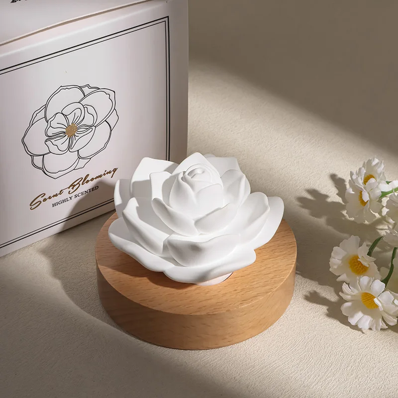 Aromatic Plaster Flowers Essential Oil Diffuser Decor Porcelain Wooden Meditation Room Decoration for Car Indoor