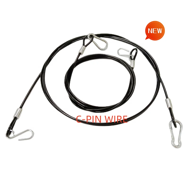 C-PIN Plastic coated wire rope Aluminum sleeves with two hood Camping tent bracket connecting lanyard