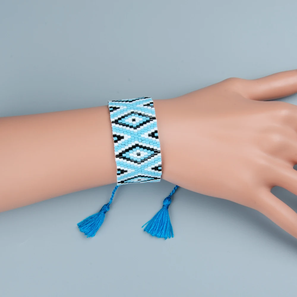 Go2boho Hot Sell Accept Custom Handmade Adjustable Tassel Rope Bracelet Mgb Bead Bracelet Geometric Pattern