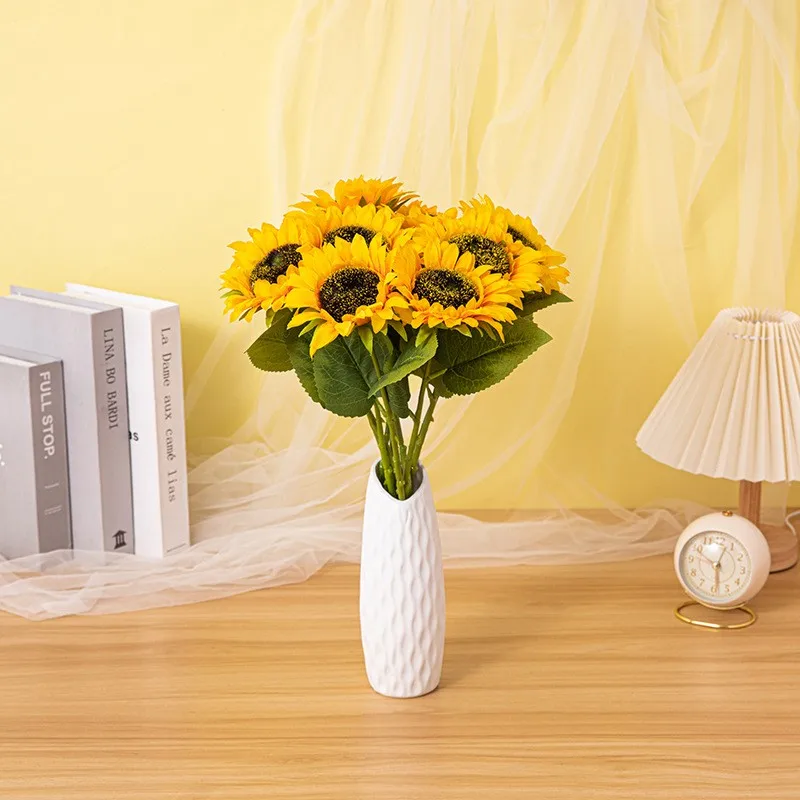 Artificial sunflower sunflowers single home living room decoration centerpiece flower silk flower wedding scene arrangement