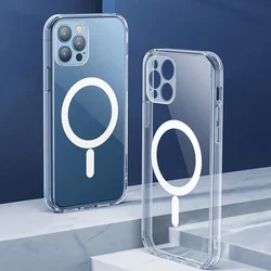 Clear Magsafes Magnetic Case For iPhone 12 Pro Max Case Magsafing Wireless Charger Protective Cover For iPhone12 Housing Shell