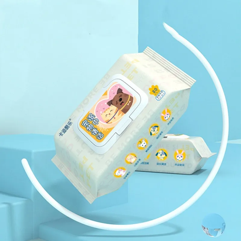 LM0063E Pet beauty products Pet deodorizing wipes 80 PCS cat and dog specific wet wipes no wash cleaning wipes