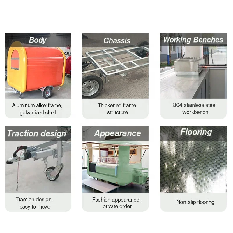 Popular Mobile Street BBQ Cart Food Van Fast Crepe Food Truck Trailer in Andhraprafesh for Sale