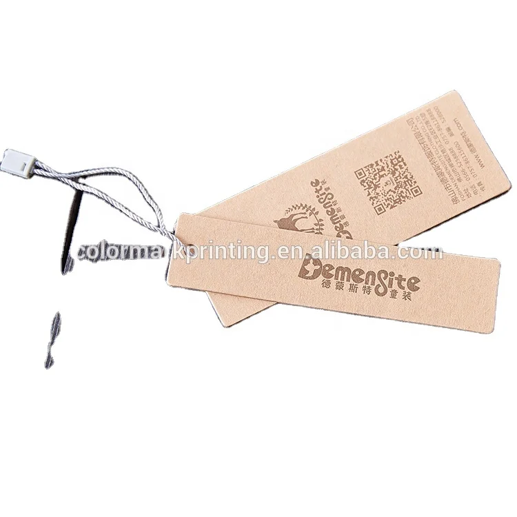 Custom Recycled Brown Kraft Paper Cloth Tag Kraft Paper Garment Hang Tag Kraft Paper Jeans Hang Tag With String