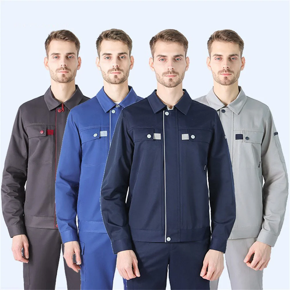 Wholesale Professional Kaki Workwear Worker Uniform Polyester Workwear Windproof work clothes