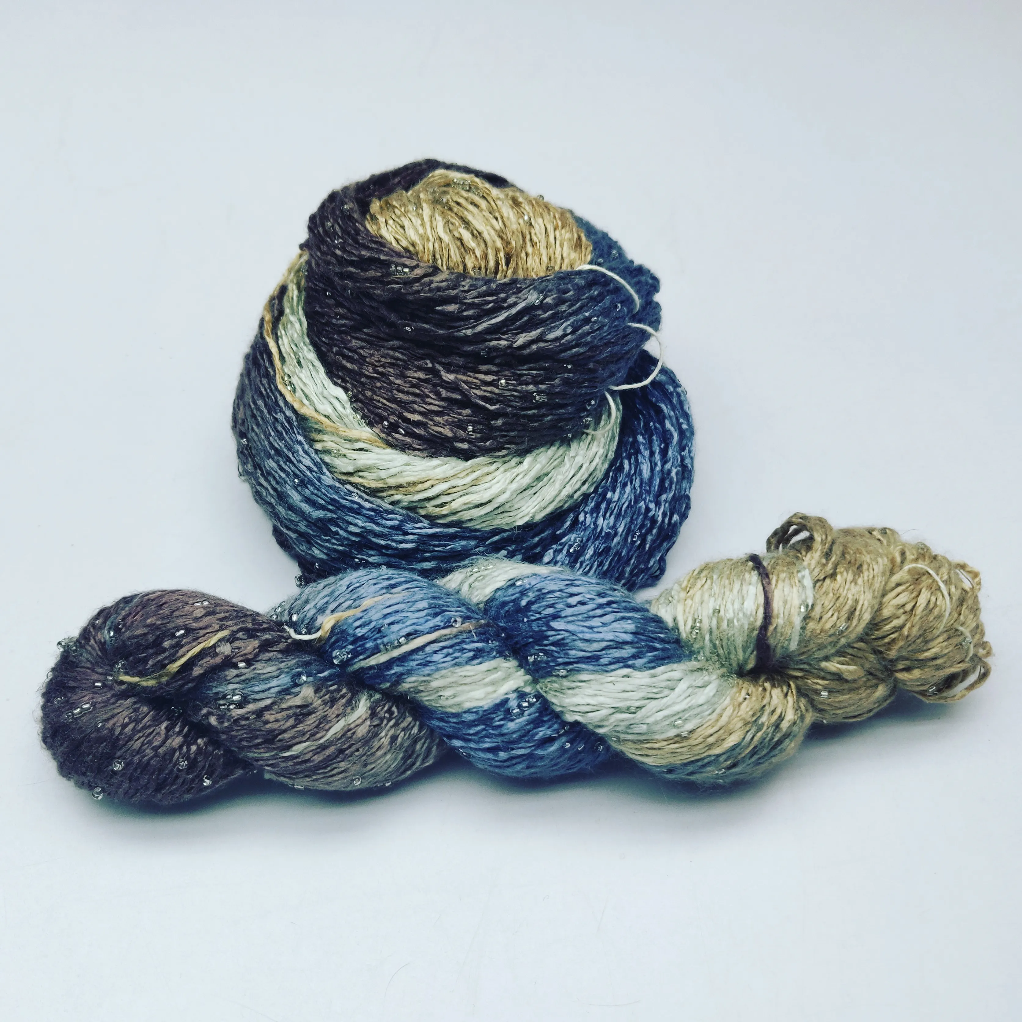 embellished Yarn beaded silk yarn Natural Mulberry Weaving Knitting High Quality Wholesale Ring White Anti Technics Style Hand