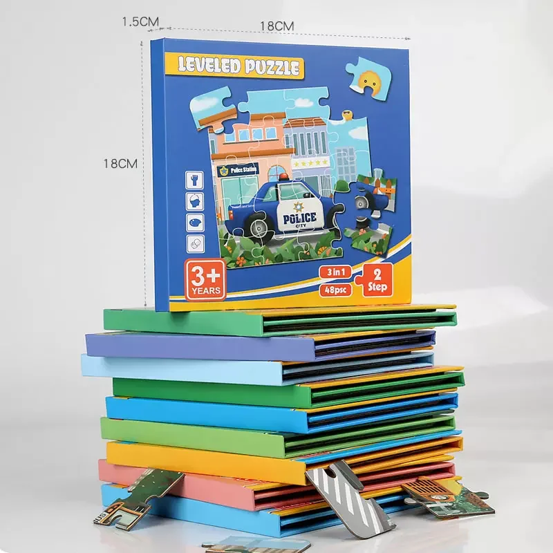 U Plus 2023 new product early educational learning toy magnetic book wooden jigsaw puzzle