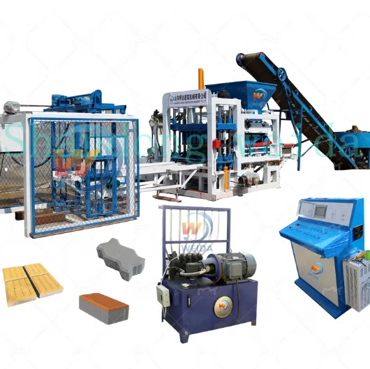 hot sale QT6 - 15 cement interlocking brick making machinery automatic hollow concrete block making machine