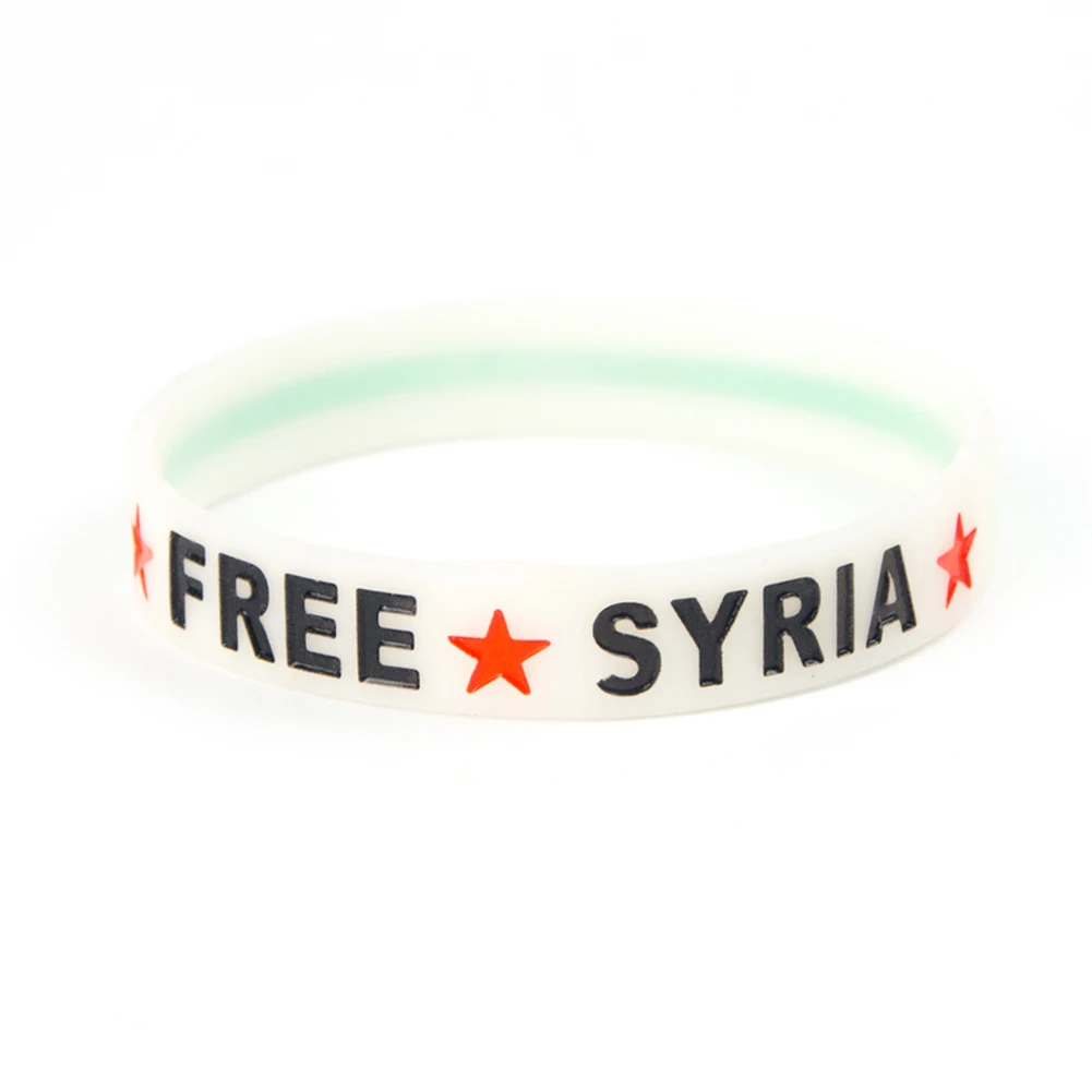 Top Quality green white black with 3 red star syrian bracelet