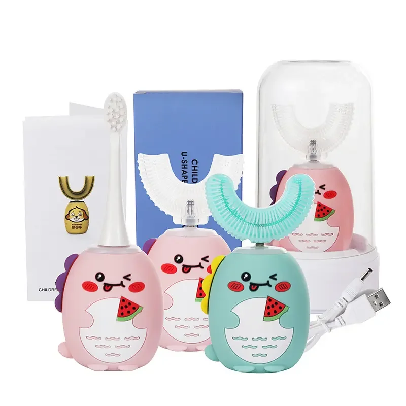 OEM/ODM Silicone Baby Teeth Refillable Sonic Tooth Brush Children U Shape Kids Electric Toothbrush