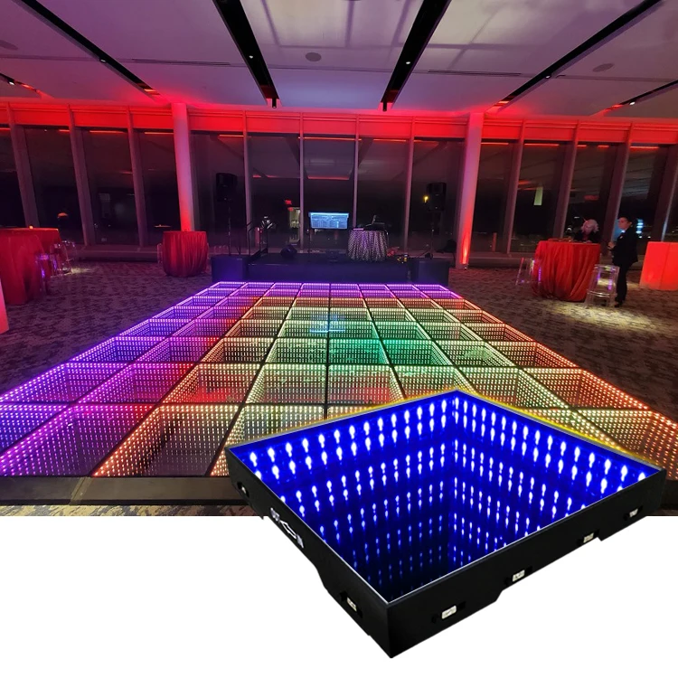 2022 summer hot-selling led dance floor lights mat 50w glass party screen dance floor 20*20 cm display stage dance floor lights