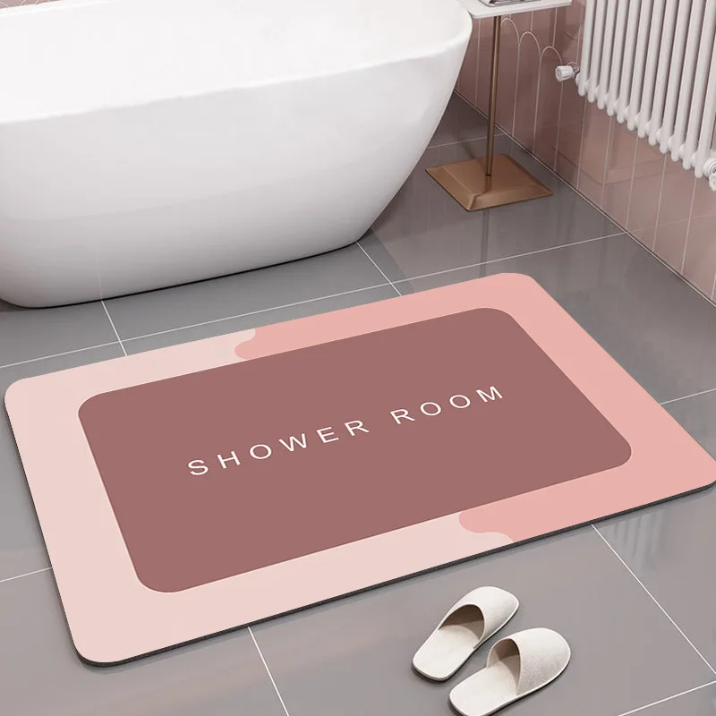 Absorbent Bathroom Anti-slip Shower Rug Quick Drying Kitchen Entrance Doormats Home Bathtub Diatom Mud Carpet Bath Mat