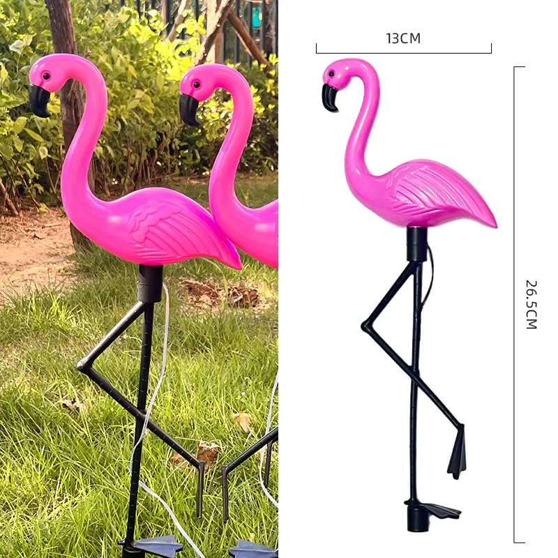 Solar Lights Outdoor Pink Flamingo Yard Waterproof Flamingo Stake Lights Lawn Garden Decorations for Patio Pond Ground Backyard