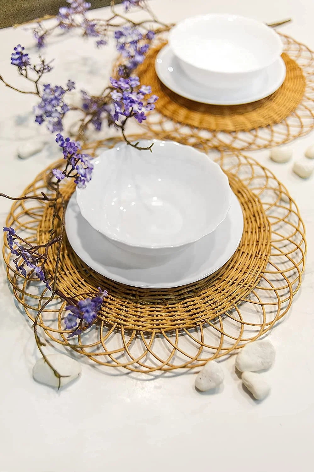 OEM ротанговый коврик плетеные бамбуковые декоративные подставки ручной работы в стиле бохо маленькие из ротанга натуральный Плетеный Ретро для