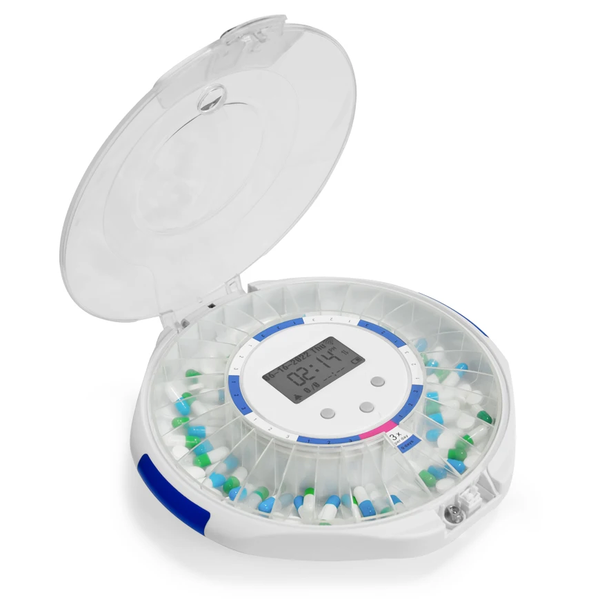 Smart WiFi Automatic Pill Dispenser 28-Day Medication Organizer Up to9 Doses Per Day for Care Monitoring Battery-powered version