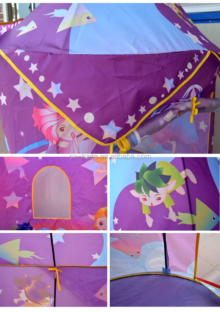 Child Play Princess Pink/Bule Castle Tent For Girls/Boys Indoor Outdoor Playhouse