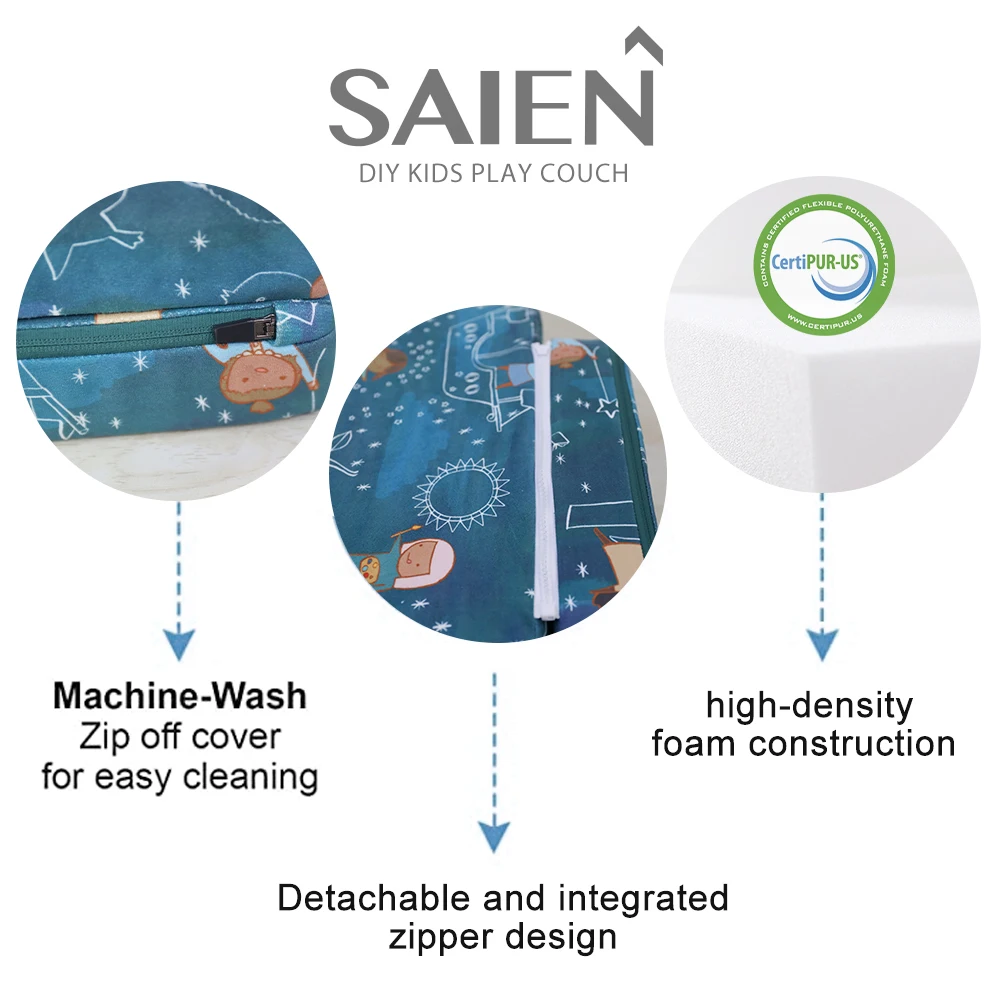 Soft Comfortable Kids Flip Foam Sofa Mini Baby Chair Sleeping 2 in 1 Toddler Couch Folding Children Sofa